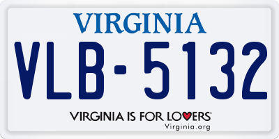 VA license plate VLB5132