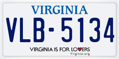 VA license plate VLB5134