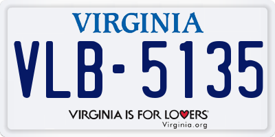 VA license plate VLB5135