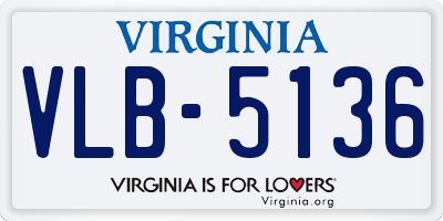 VA license plate VLB5136