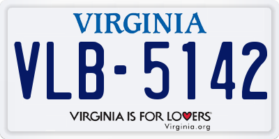 VA license plate VLB5142