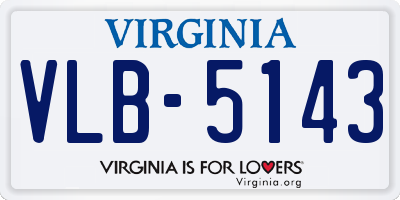 VA license plate VLB5143
