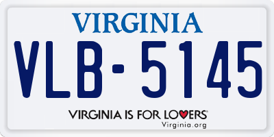 VA license plate VLB5145