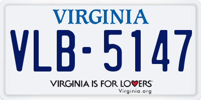 VA license plate VLB5147