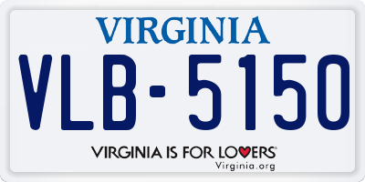 VA license plate VLB5150