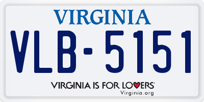 VA license plate VLB5151