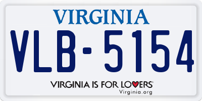 VA license plate VLB5154