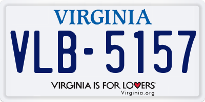 VA license plate VLB5157