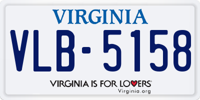 VA license plate VLB5158