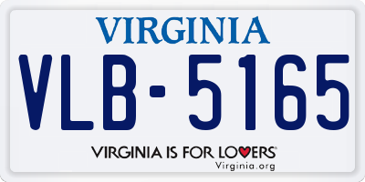 VA license plate VLB5165