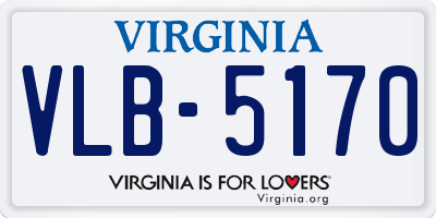 VA license plate VLB5170
