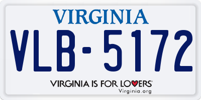 VA license plate VLB5172