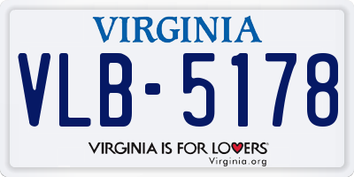 VA license plate VLB5178