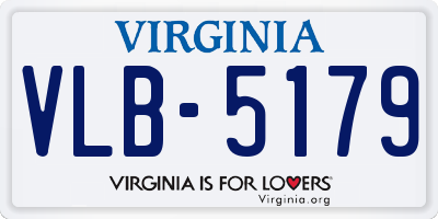 VA license plate VLB5179