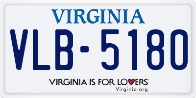 VA license plate VLB5180