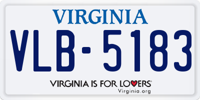 VA license plate VLB5183