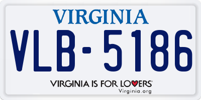 VA license plate VLB5186