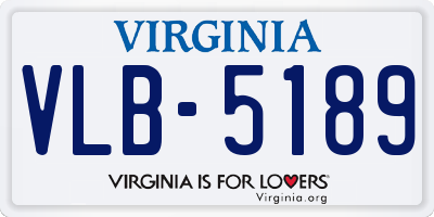 VA license plate VLB5189