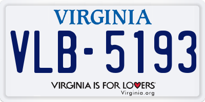 VA license plate VLB5193