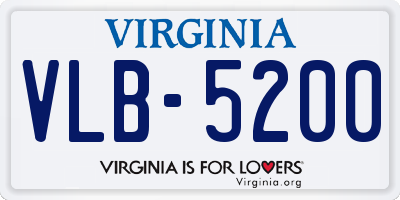 VA license plate VLB5200