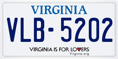 VA license plate VLB5202