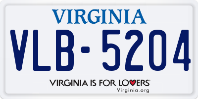 VA license plate VLB5204