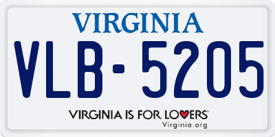 VA license plate VLB5205
