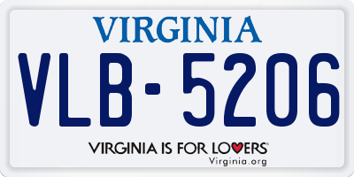 VA license plate VLB5206