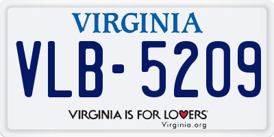 VA license plate VLB5209