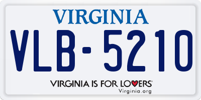VA license plate VLB5210
