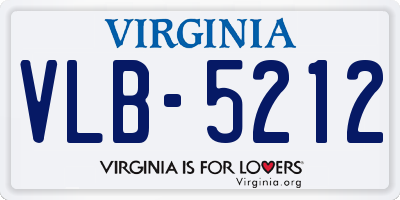 VA license plate VLB5212
