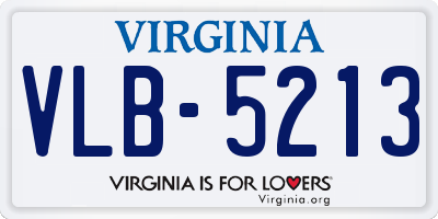 VA license plate VLB5213