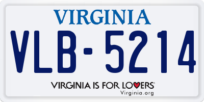 VA license plate VLB5214