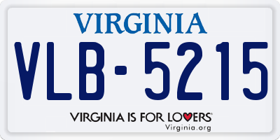 VA license plate VLB5215
