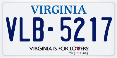 VA license plate VLB5217