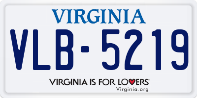 VA license plate VLB5219