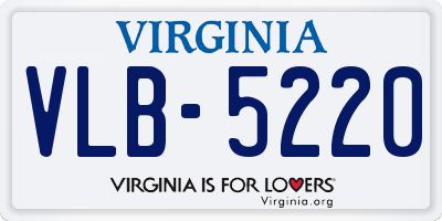 VA license plate VLB5220