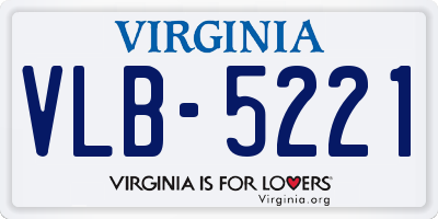VA license plate VLB5221