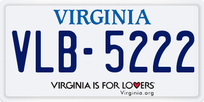 VA license plate VLB5222