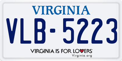 VA license plate VLB5223