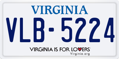 VA license plate VLB5224
