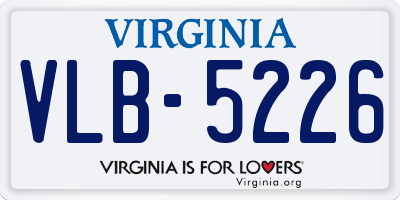 VA license plate VLB5226