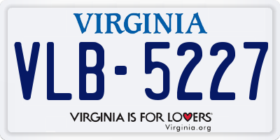 VA license plate VLB5227