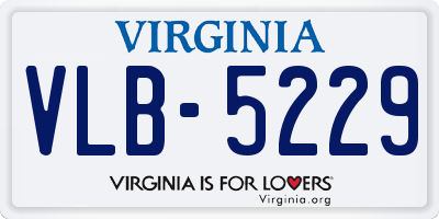 VA license plate VLB5229