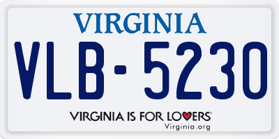 VA license plate VLB5230