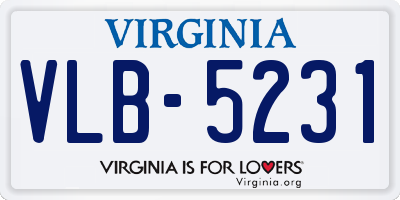 VA license plate VLB5231