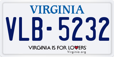 VA license plate VLB5232