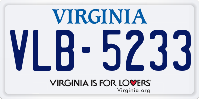 VA license plate VLB5233