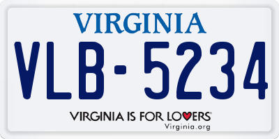 VA license plate VLB5234
