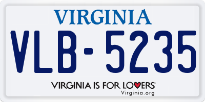 VA license plate VLB5235